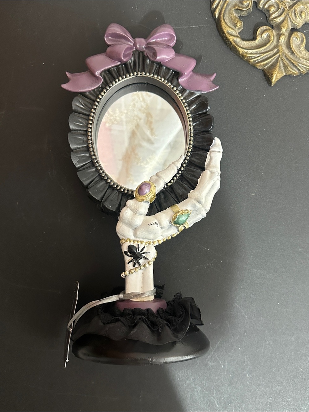 Bell lux Halloween mirror decor with bow